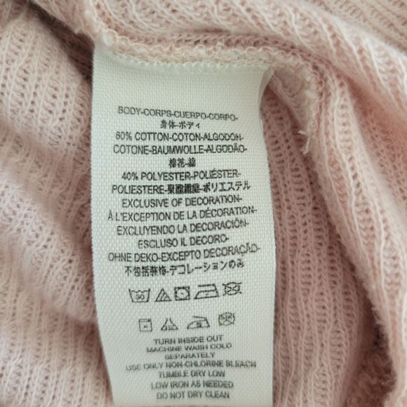 Nwt FREE PEOPLE Rainbow Thermal Henley Top | Pink | Size- XS - Picture 11 of 12